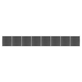 Set de panouri de gard, negru, 1391x186 cm, wpc
