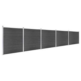 Set de panouri de gard ,wpc , 872x186 cm, negru, 2 image