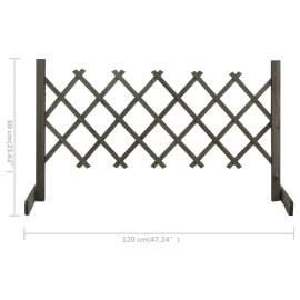 Gard cu zăbrele de grădină, gri, 120x60 cm, lemn masiv de brad, 7 image