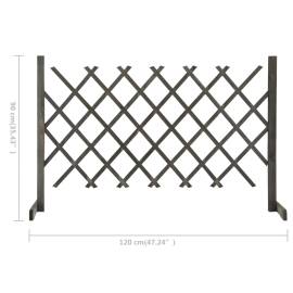 Gard cu zăbrele de grădină, gri, 120x90 cm, lemn masiv de brad, 7 image