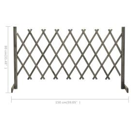Gard cu zăbrele de grădină, gri, 150x80 cm, lemn masiv de brad, 7 image