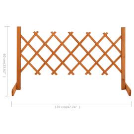 Gard cu zăbrele de grădină, portocaliu, 120x60 cm, lemn de brad, 7 image