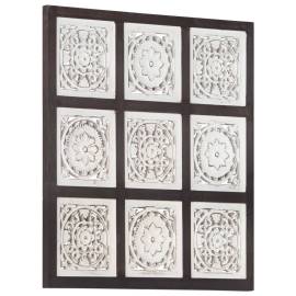 Panouri de perete sculptate manual, maro și alb, 60x60x1,5 cm, mdf, 8 image
