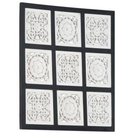 Panouri de perete sculptate manual, negru/alb, 60x60x1,5 cm mdf, 7 image