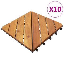Plăci pardoseală, 10 buc., 30x30 cm, lemn masiv de acacia