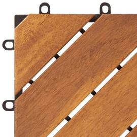 Plăci pardoseală, 10 buc., 30x30 cm, lemn masiv de acacia, 5 image