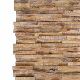 Panouri placare pereți 3d, 10 buc., 1,01 m², lemn masiv de tec, 2 image