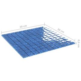 Plăci mozaic, 11 buc., albastru, 30x30 cm, sticlă, 6 image