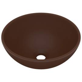 Chiuvetă baie lux maro închis mat 32,5x14 cm ceramică rotund, 2 image