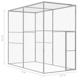 Cușcă pentru pisici, 3 x 1,5 x 2,5 m, oțel galvanizat, 5 image