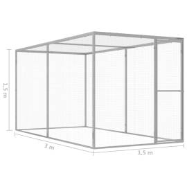Cușcă pentru pisici, 3x1,5x1,5 m, oțel galvanizat, 5 image