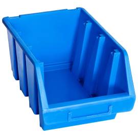 Cutii de depozitare stivuibile, 20 buc., albastru, plastic, 3 image