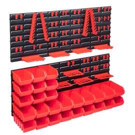 Set cutii depozitare 103 piese cu panouri de perete, roșu&negru