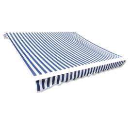 Pânză copertină albastru & alb 3x2,5 m (cadrul nu este inclus)