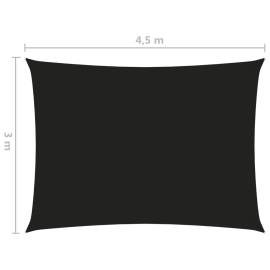 Pânză parasolar, negru, 3x4,5 m, țesătură oxford, dreptunghiular, 6 image