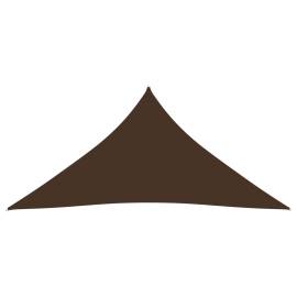 Parasolar, maro, 4x4x4 m, țesătură oxford, triunghiular, 3 image