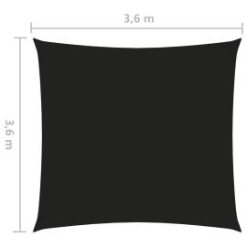 Parasolar, negru, 3,6x3,6 m, țesătură oxford, pătrat, 6 image