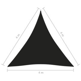 Parasolar, negru, 4x4x4 m, țesătură oxford, triunghiular, 6 image
