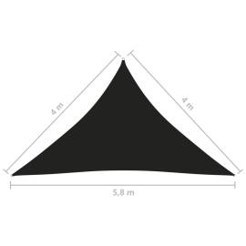 Parasolar, negru, 4x4x5,8 m, țesătură oxford, triunghiular, 6 image
