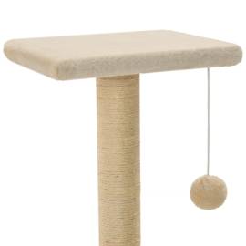 Ansamblu pentru pisici, stâlpi cu funie de sisal, bej, 65 cm, 4 image