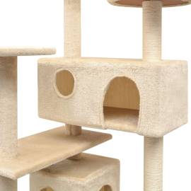 Ansamblu pentru pisici cu funie de sisal, 125 cm, bej, 3 image