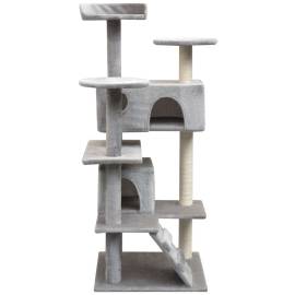 Ansamblu pentru pisici cu funie de sisal, 125 cm, gri, 2 image