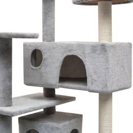 Ansamblu pentru pisici cu funie de sisal, 125 cm, gri, 3 image