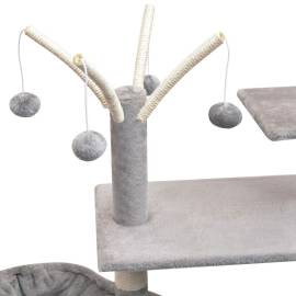 Ansamblu pentru pisici cu funie de sisal, 125 cm, gri, 4 image
