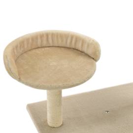 Ansamblu pentru pisici cu stâlpi din funie de sisal, 95 cm bej, 5 image