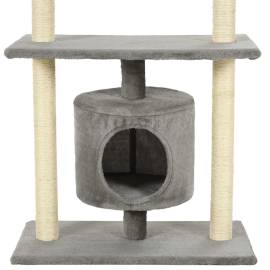 Ansamblu pentru pisici cu stâlpi din funie de sisal, 95 cm gri, 7 image
