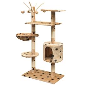Ansamblu pisici, funie de sisal, 125 cm, imprimeu lăbuțe, bej, 2 image