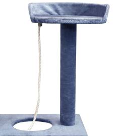 Ansamblu pisici, stâlpi cu funie sisal, 150 cm, albastru închis, 4 image