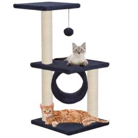 Ansamblu pisici, stâlpi din funie sisal, bleumarin, 65 cm
