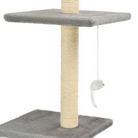 Ansamblu pisici, stâlpi funie sisal, 260 cm gri, 4 image