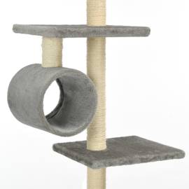 Ansamblu pisici, stâlpi funie sisal, 260 cm gri, 5 image