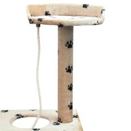 Ansamblu pisici cu funie sisal, 150 cm, imprimeu lăbuțe, bej, 4 image