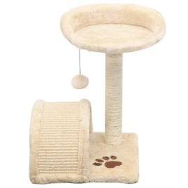 Ansamblu pisici cu stâlp funie sisal, bej și maro, 40 cm, 3 image