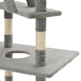 Ansamblu pisici cu stâlpi din funie de sisal, 230-260 cm gri, 5 image
