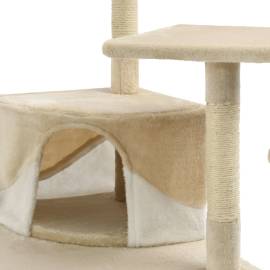 Ansamblu pisici cu stâlpi din funie sisal, 203 cm, bej și alb, 6 image