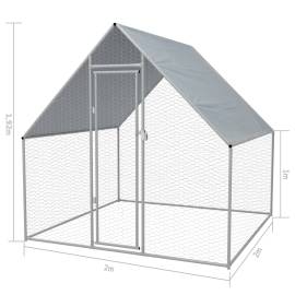 Coteț de găini pentru exterior, 2x2x1,92 m, oțel galvanizat, 5 image