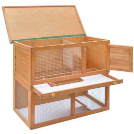 Cușcă de exterior iepuri cușcă adăpost animale mici, 1 ușă, lemn, 4 image