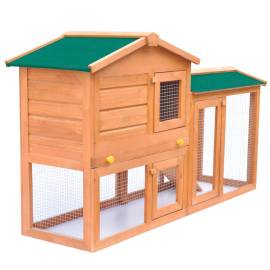 Cușcă de exterior pentru iepuri cușcă adăpost animale mici, lemn, 2 image