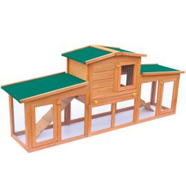 Cușcă mare iepuri cușcă adăpost animale mici cu acoperiș lemn, 3 image