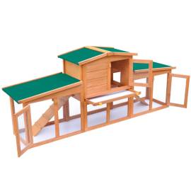 Cușcă mare iepuri cușcă adăpost animale mici cu acoperiș lemn, 4 image
