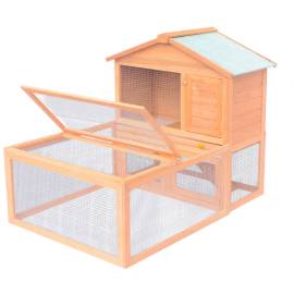 Cușcă pentru iepuri și alte animale de exterior, lemn, 5 image