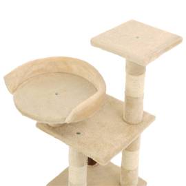 Ansamblu pentru pisici, stâlpi cu funie de sisal, 65 cm, bej, 4 image