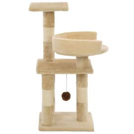 Ansamblu pentru pisici, stâlpi cu funie de sisal, 65 cm, bej, 3 image