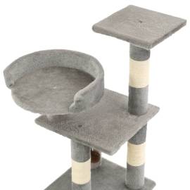 Ansamblu pentru pisici, stâlpi din funie de sisal, 65 cm, gri, 4 image