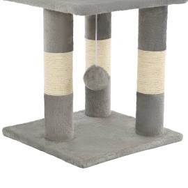 Ansamblu pentru pisici, stâlpi din funie de sisal, 65 cm, gri, 7 image