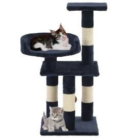Ansamblu pentru pisici, stâlpi din funie sisal, 65 cm, albastru, 2 image